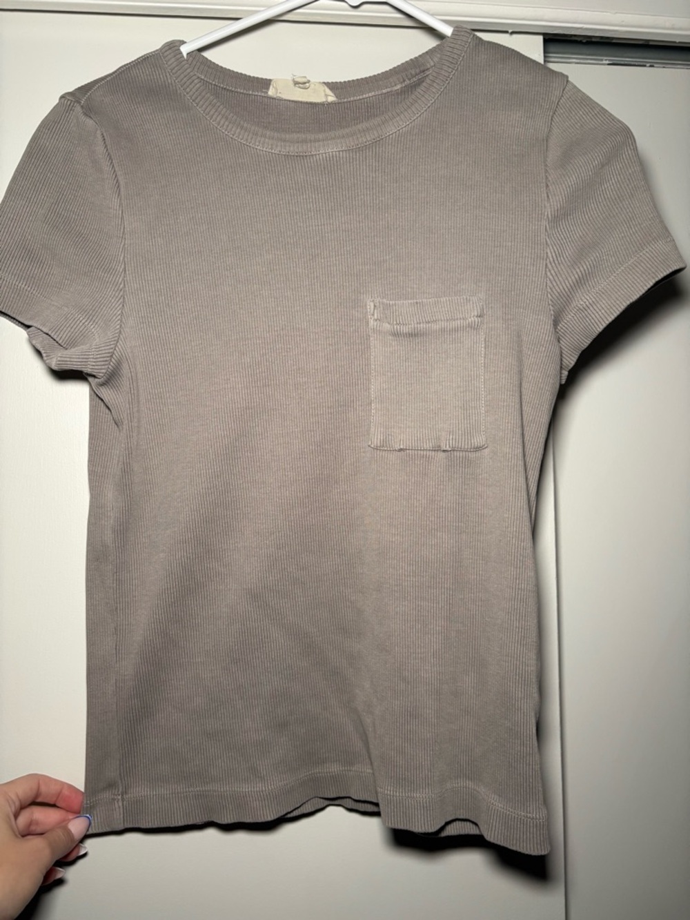 Madewell Short Sleeve Ribbed Tee in Taupe